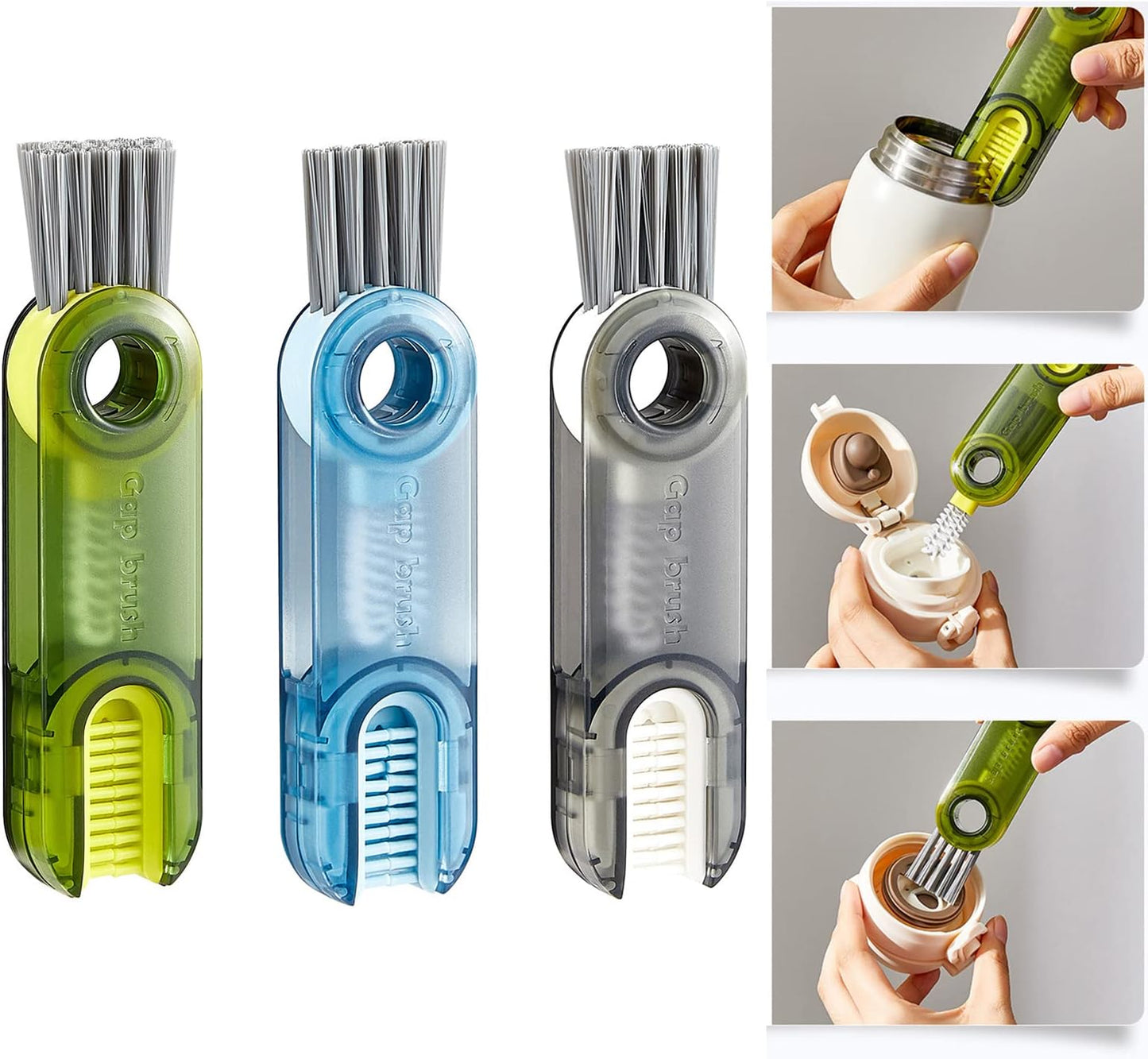 3-in-1 Bottle & Lid Cleaning Brush Set