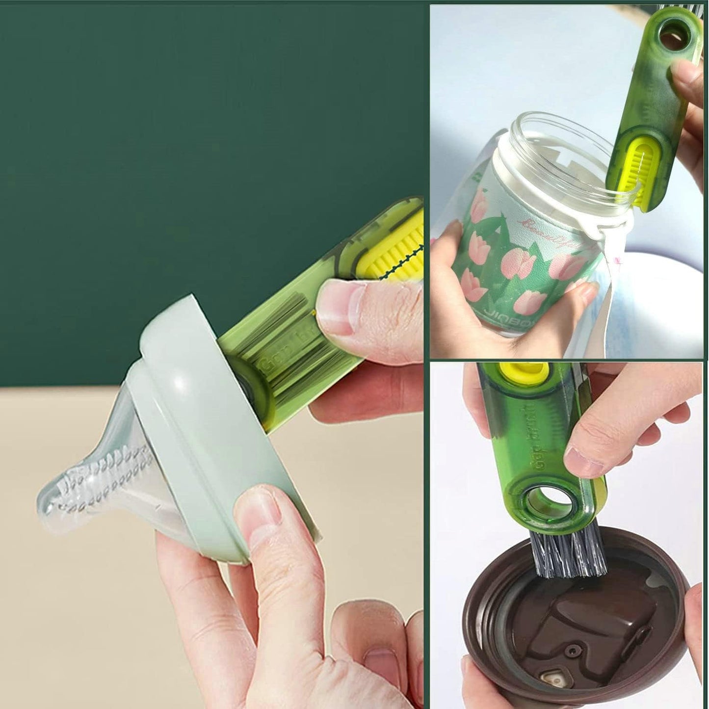 3-in-1 Bottle & Lid Cleaning Brush Set