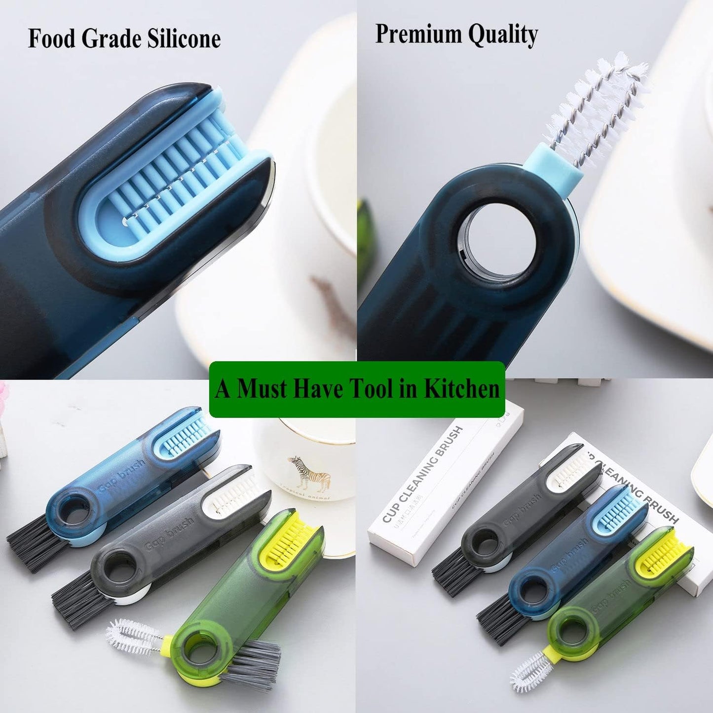 3-in-1 Bottle & Lid Cleaning Brush Set